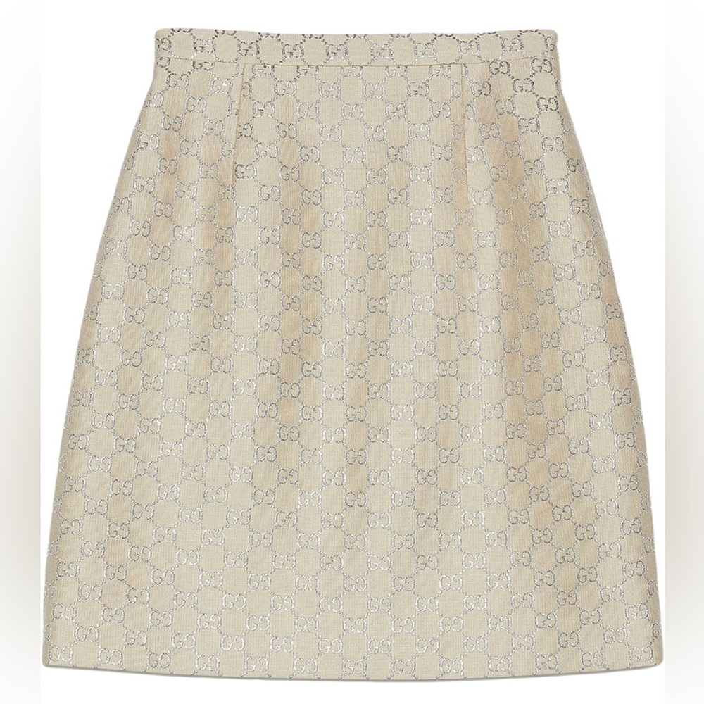 GUCCI light lamé GG mini skirt